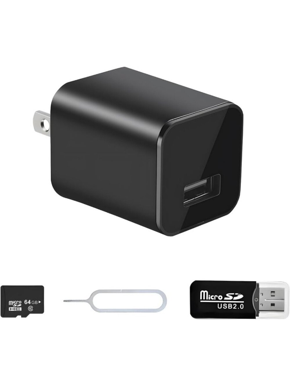 1080P Motion Detection Camera with 64GB SD Card for Home Security & Indoor Use